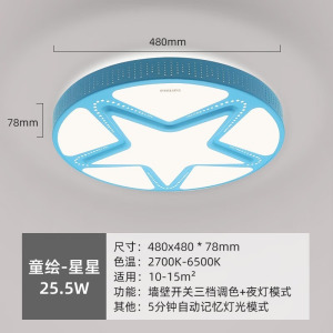 飞利浦简约现代LED吸顶灯21-30W蓝色大照射面积ABS材质普通开关控制