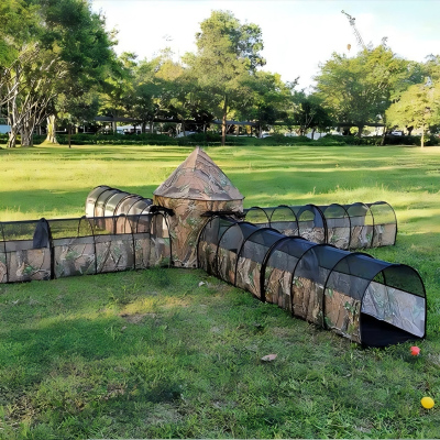 羊多多儿童城堡迷宫游戏套装感统训练隧道团队拓展户外玩具迷彩五合一