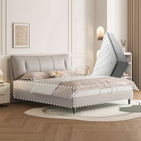 喜临门尼亚pro+飞跃尊享3.0 真皮艺大双人床主次卧室现代简约尼亚pro[床架] +飞跃尊享3.0床垫-偏硬