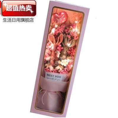 。节日闺蜜生日送礼干花工艺品摆设干花大花束盒装欧式粉色浪漫干花包