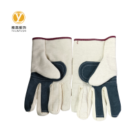 雅霖服 斜纹帆布拼接人造皮手套YLF-ST060302 双