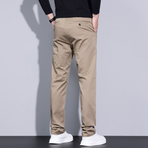 秋冬上新纯色直筒裤男士简约显瘦百搭中年商务通勤休闲裤男式