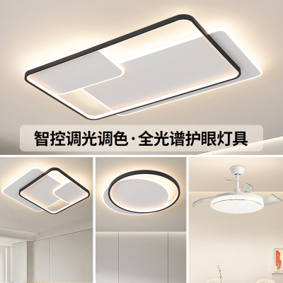 雷士照明吸顶灯2025新款主客厅灯智能卧室简约灯具全屋套餐黑色