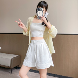 黑色山本短裤女2026新款夏季外穿休闲宽松高腰运动冰丝速干五分裤