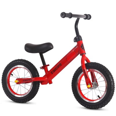 儿童平衡车无脚踏滑行车2-3-6岁宝宝小孩玩具溜溜车滑步车自行车红色（充气轮铝合金圈)+礼包