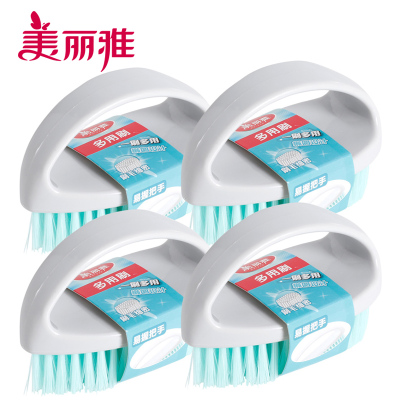 美丽雅多用刷家用多功能塑料软毛鞋刷洗衣洗鞋刷子多用清洁刷4只装