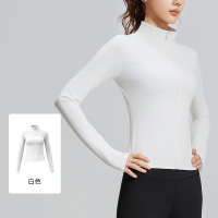 新款条纹运动外套户外跑步修身显瘦立领瑜伽外套