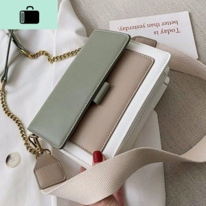 2020新款女包包斜挎韩版女学生撞色百搭ins小方包链条单肩包女包NEW LAKE女士单肩包
