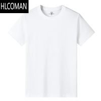 HLCOMAN[棉]新疆棉短袖T恤男纯色体恤圆领半袖夏季情侣打底衫