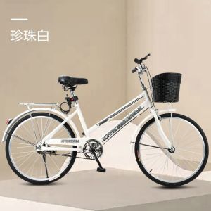 全轴承24/26寸男女轻便通勤碟刹变速自行车复古单车