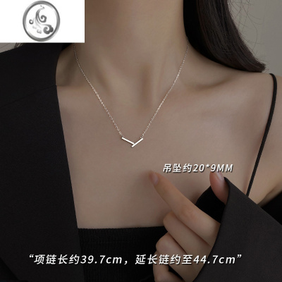 JiMi[]925银银线条项链2023新款女小众高级感轻奢锁骨链夏