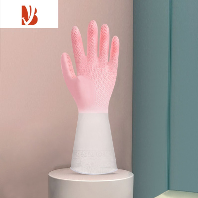 三维工匠网红洗碗手套女家务厨房耐用型刷碗防水家用清洁洗衣服橡胶皮乳胶