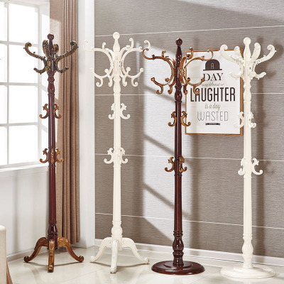 欧式实木衣帽架落地衣架卧室挂衣架简约时尚厅衣挂架收纳衣服架