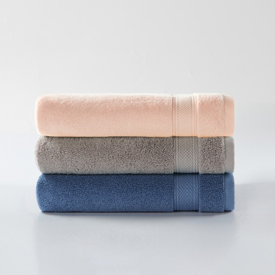 洁玉 A类禁荧光纯棉抑菌加厚超柔浴巾 450g 70*140cm (蓝色,灰色,粉色)颜色随机