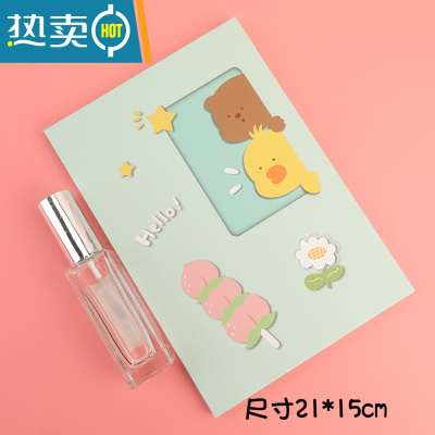 敬平折叠化妆镜宿舍梳妆书桌面可爱大号便携台式随身翻盖式学生小镜子 浅绿色 小熊小鸭便携式用镜