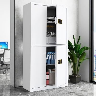 格具(GEJU)加厚钢制瓷白色通双节带斗指纹密码锁保密柜资料档案柜