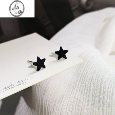 JiMiS925银针韩国个性港风朋克小巧暗黑星星耳钉气质简约少女耳环耳夹