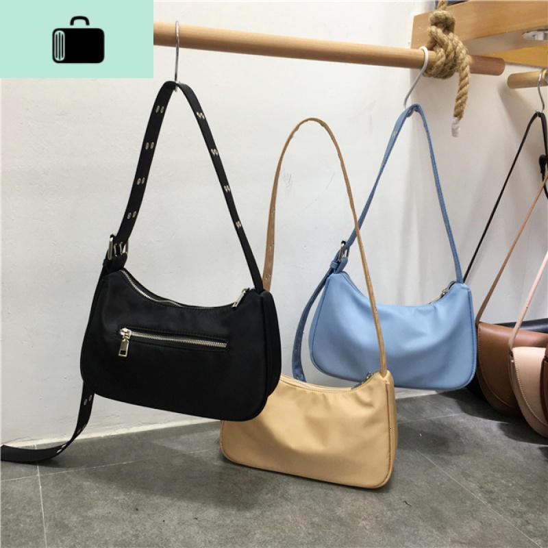 2020冷淡韩版法棍腋下包百搭单肩包经典复古纯色中古包女NEW LAKE女士单肩包
