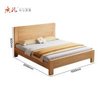 苏宁 质凡 宿舍公寓实木床小户型出租屋床框架结构/ZF-SMC017/1.5米*2米
