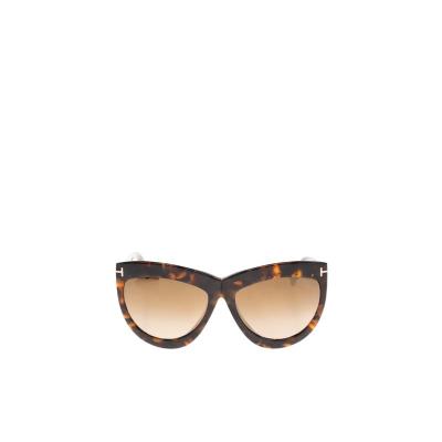 汤姆福特(Tom Ford)女士全框太阳镜时尚有色镜片潮牌徽标装饰防紫 裸色