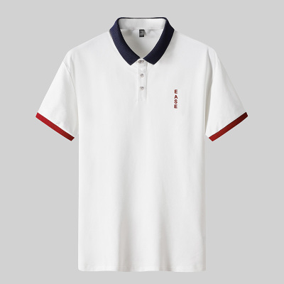 花花公子(PLAYBOY)polo衫男2021春夏新品新疆长绒棉男式基础吸汗透气POLO衫藏青色100%长绒棉