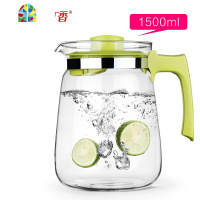 耐热玻璃冷水壶扎壶水壶防爆大号果汁壶凉水壶凉白开泡茶壶 FENGHOU 2000ML米黄色