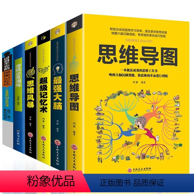 [正版]全套6册图解思维导图大全集+逻辑思维训练+超级记忆术+思维风暴+图像记忆法提升记忆简单的逻辑学导论入门书籍