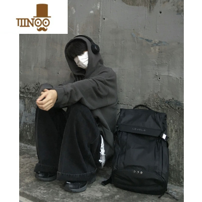 YANXU500g硬挺中山卫衣男款连帽衫oversize美式复古情侣外套