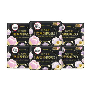 高洁丝 臻选系列极薄纯棉卫生巾夜用280mm6片*6包