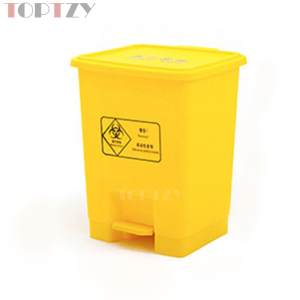 toptzy TZ4060409 医疗垃圾桶脚踏式垃圾箱黄色带盖废物回收箱 15升