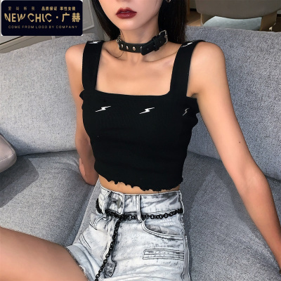 广赫法式小吊带背心女外穿设计感小众美背西装内搭打底性感针织上衣潮