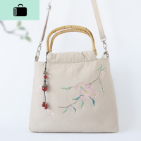 文艺复古民族风古风中国风汉服旗袍布艺刺绣棉麻斜挎手提包包包女NEW LAKE女斜挎包