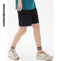 [1件5折价:59.5]美特斯邦威针织五分裤女夏季松紧腰净色宽松透气女士短裤