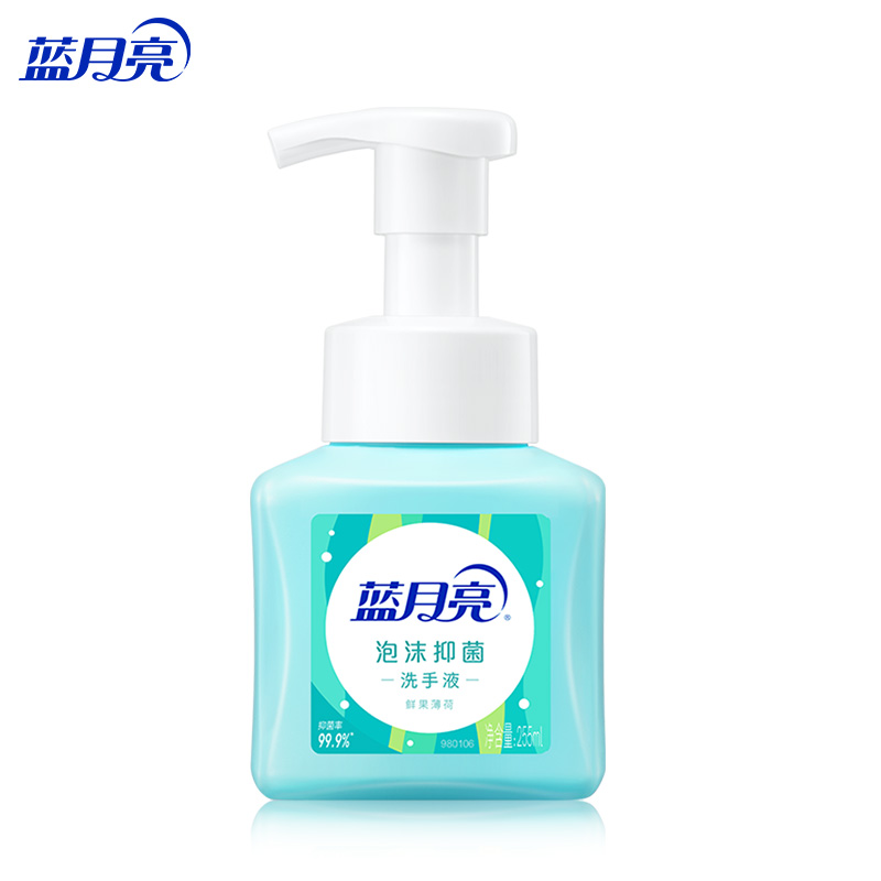 蓝月亮鲜果薄荷泡沫抑菌洗手液 双重保湿 清爽滋润 儿童家用装255ml