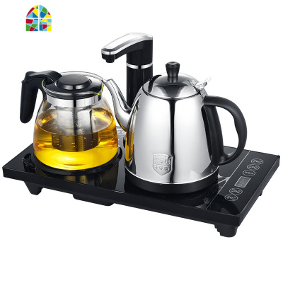 全自动上水壶电热烧水壶家用套装电磁炉抽水功夫保温泡茶功夫茶台 FENGHOU 黑色半自动防尘盖单炉