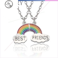 三人韩版好姐妹个性简约爱心女生多人信物毕业拼图项链闺蜜一对 JiMi