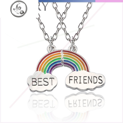 三人韩版好姐妹个性简约爱心女生多人信物毕业拼图项链闺蜜一对 JiMi