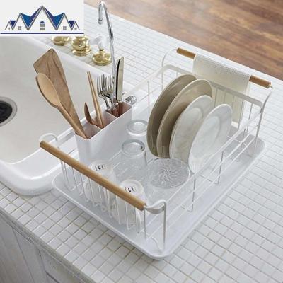 日式铁艺碗架筷子沥水架厨房餐具置物架收纳盘子沥晾洗滤放碗筷盒 三维工匠