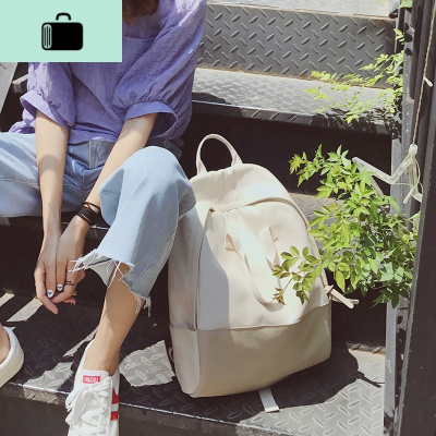 原宿帆布双肩包女韩版文艺小清新软妹拼接校园背包中学生书包森系NEW LAKE