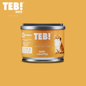 湯恩貝(TEB!)汤恩贝CC系列猫奶糕幼猫罐头母猫孕猫营养慕斯奶昔195g猫咪零食猫狗罐头猫零食*4罐