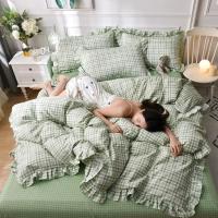 美帮汇风少女心床上用品全棉四件套100全棉被罩床笠公主风床单被套4