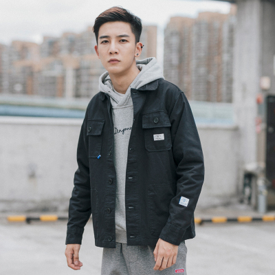 NEWLAKE工装外套男士春秋季韩版潮流情侣装棉服日系棉衣牛仔美式教练夹克棉衣