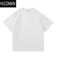 HLCOMAN纯色短袖T恤男夏季ins潮流情侣百搭宽松大码圆领打底半袖体恤