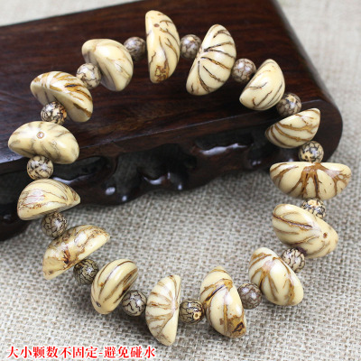 创意半圆金线菩提手串血丝小银线菩提子文玩佛珠念珠男女手链饰品送女朋友老婆情人节七夕生日礼物