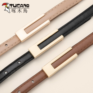 啄木鸟皮带女士装饰配连衣裙子平滑扣设计感小众高级感裤腰带细带