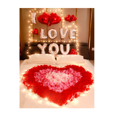 浪漫love红色花瓣-2求婚布置创意用品生日派对求爱成人装饰房间浪漫惊喜表白心形气球