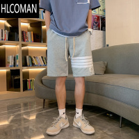 HLCOMAN运动短裤男夏季港风潮流直筒中裤韩版潮流休闲条纹五分卫裤