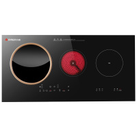 志高(CHIGO)家用电灶双灶嵌入式大功率电磁炉双灶三头电陶炉 三头凹面电灶