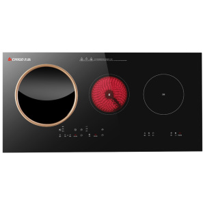志高(CHIGO)家用电灶双灶嵌入式大功率电磁炉双灶三头电陶炉 三头凹面电灶