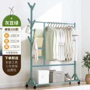 森美人简易衣帽架实木卧室挂衣架子落地房间衣服收纳置物架家用简约现代